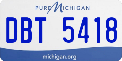 MI license plate DBT5418