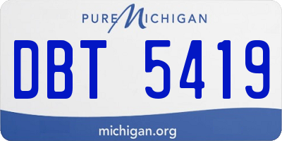 MI license plate DBT5419