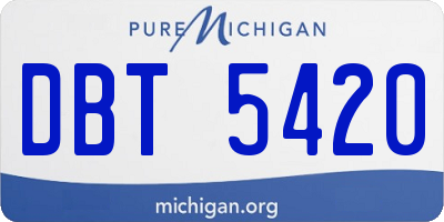 MI license plate DBT5420