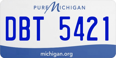 MI license plate DBT5421