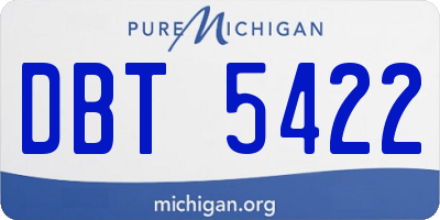 MI license plate DBT5422