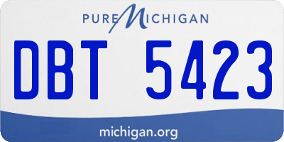 MI license plate DBT5423