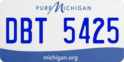 MI license plate DBT5425