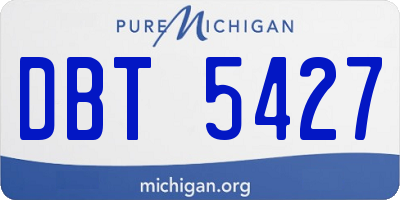MI license plate DBT5427