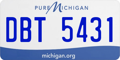 MI license plate DBT5431