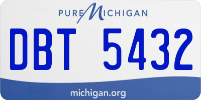 MI license plate DBT5432