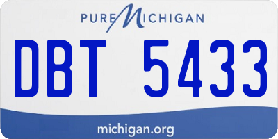 MI license plate DBT5433