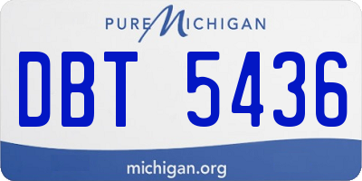 MI license plate DBT5436