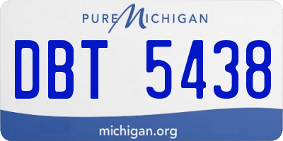 MI license plate DBT5438