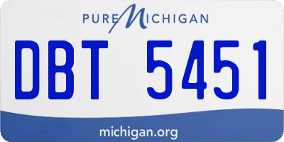 MI license plate DBT5451