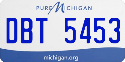 MI license plate DBT5453