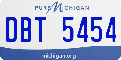 MI license plate DBT5454