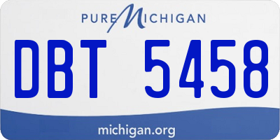 MI license plate DBT5458