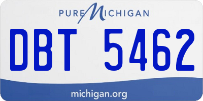 MI license plate DBT5462