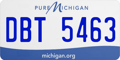 MI license plate DBT5463