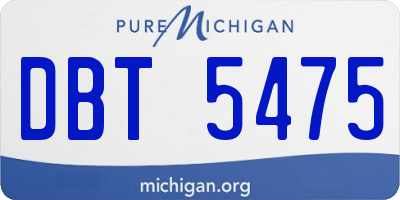 MI license plate DBT5475
