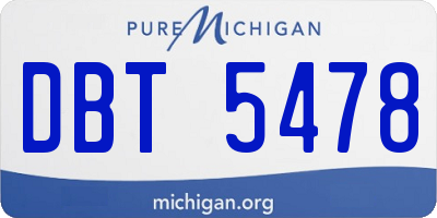 MI license plate DBT5478