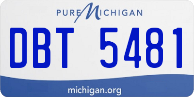 MI license plate DBT5481