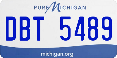 MI license plate DBT5489