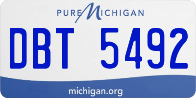 MI license plate DBT5492