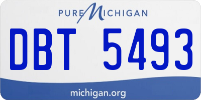MI license plate DBT5493