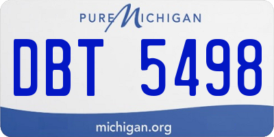 MI license plate DBT5498