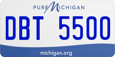MI license plate DBT5500