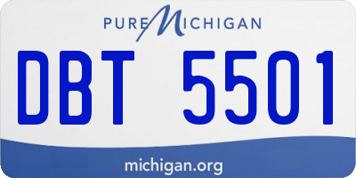 MI license plate DBT5501