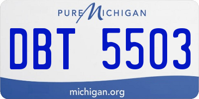 MI license plate DBT5503