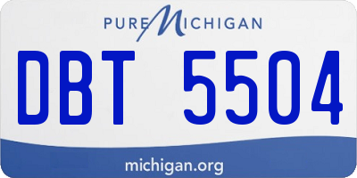 MI license plate DBT5504