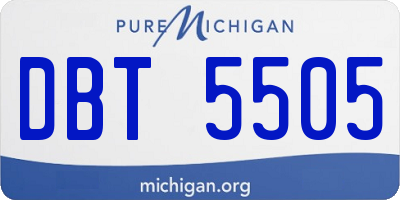 MI license plate DBT5505