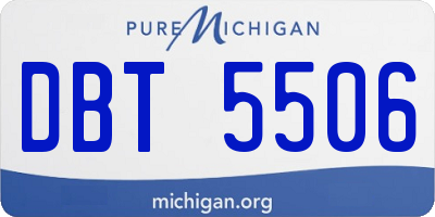 MI license plate DBT5506