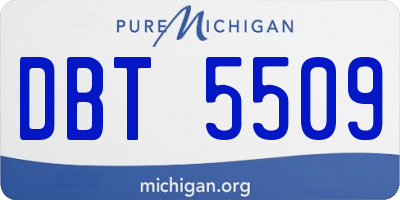 MI license plate DBT5509
