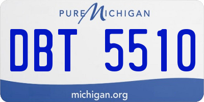 MI license plate DBT5510