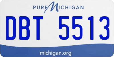 MI license plate DBT5513
