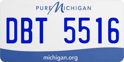 MI license plate DBT5516