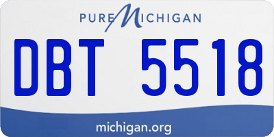 MI license plate DBT5518