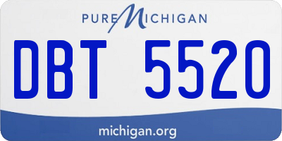 MI license plate DBT5520