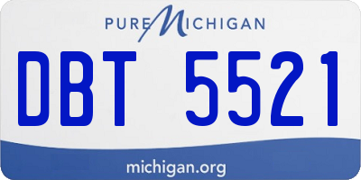 MI license plate DBT5521