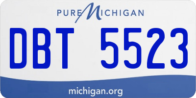 MI license plate DBT5523
