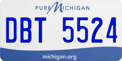 MI license plate DBT5524
