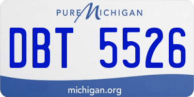 MI license plate DBT5526