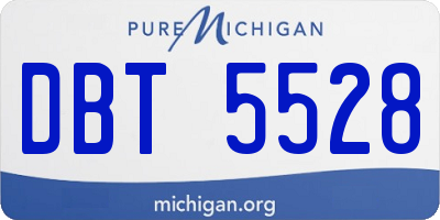 MI license plate DBT5528
