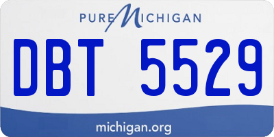 MI license plate DBT5529