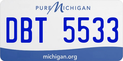 MI license plate DBT5533