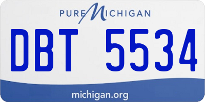 MI license plate DBT5534