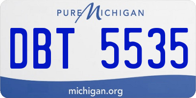MI license plate DBT5535