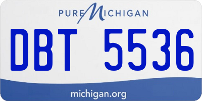 MI license plate DBT5536