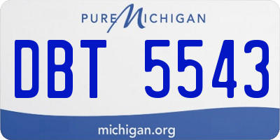 MI license plate DBT5543