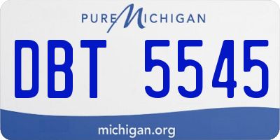 MI license plate DBT5545